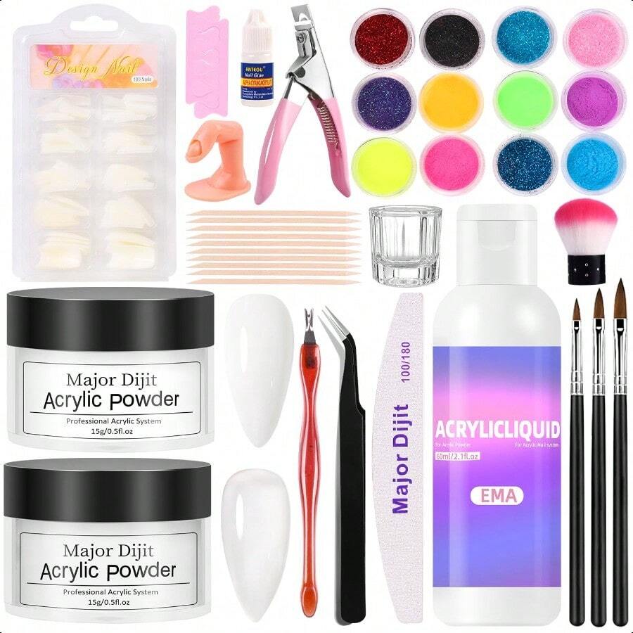 Acrylic Nail Kit For Beginners With Everything Acrylic Powder Set Starter Kit With False Nail Tips Nail Art Tools - SeasonsColor-D1 - View 1