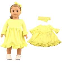 1 Set 18-Inch Doll Dress, Solid Color Doll Dress, 7 Colors Available, Fashion Doll Clothes, Suitable As Birthday Gift Or Holiday Gift For Little Girls - Multicolor - View 10