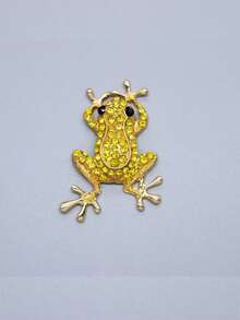 1pc Vintage Frog Crystal Rhinestone Brooch, Scarf Clips, Clothes/Headscarf Accessories - Multicolor - View 28