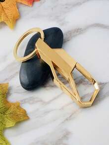 1pc Metal Key Chain Keyring For Men - Black - View 4