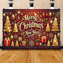 1pc Merry Christmas And Happy New Year Party Banner, Multi-Functional Holiday Decoration, Suitable For Room, Yard, Studio, Home And Garden Celebration Activities, Indoor And Outdoor Event Photography Background Cloth,Christmas Decorations - Multicolor - View 3