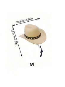 1pc Pet Cowboy Hat, Pet Accessory For Cats & Dogs, Western Style Sun Hat For Outdoor Activities, Holidays & Photoshoots - Multicolor - View 17