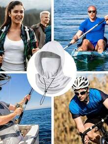 男女通用冰丝遮阳巴拉克拉法帽 - 防紫外线骑行全脸罩 - 透气、无缝、可调节颈围围巾，带抽绳，户外摩托车骑行钓鱼头饰帽子，带挂耳，女士防晒面罩，男士骑行风帽，男女通用透气面罩，适合户外活动、旅行、徒步旅行、滑雪、骑自行车 - 彩色 - 查看 8