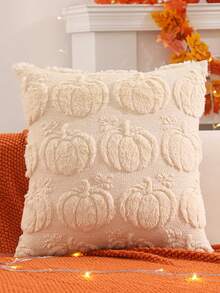 南瓜装饰抱枕套，感恩节收获季节装饰，适用于客厅卧室派对，奶油色绗缝刺绣，秋季装饰，秋季装饰，房间装饰 - 米色 - 查看 8