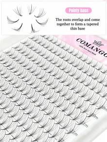 CoMango 300Fans C/D 5D Wispy 预制扇形睫毛延长 0.07MM 尖头底座仿貂皮尖刺睫毛 Wispy 3D 俄罗斯卷单根睫毛延长 睫毛簇、睫毛簇、单根睫毛、睫毛、假睫毛 - 黑色 - 查看 6