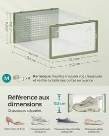 SONGMICS Shoe Boxes - Màu xanh Ô liu - Xem 6