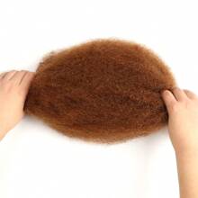 HJ WEAVE BEAUTY Capelli afro castani ricci e arruffati per intrecciare 1 mazzetto di 55 g di capelli naturali per intrecciare senza cimosa Parrucca brasiliana in capelli umani naturali