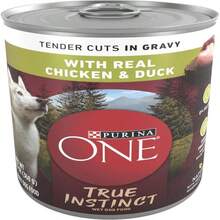 Purina ONE Instinto Verdadero Fórmulas Clásicas de Grano Libre con Pavo y Venado Reales, y con Pollo y Pato Reales Alimento Húmedo para Perros Alto en Proteínas Paquete Variado - (Paquete de 6) Latas de 13 Onzas - Pollo - Ver 1