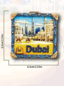 1pc UAE Abu Dhabi City Architecture Fridge Magnet, Dubai Burj Khalifa Tower Travel Souvenir Gift, High-End Home Decor Magnetic Sticker - Multicolor - View 19