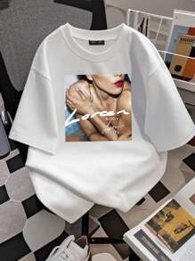 180g Pure Cotton New Loreen Body Singer Gift For Fan Cotton Tee Basic S To 5XL T-Shirt TMB1808 Comfortable Designer Clothes Graphic Fashion For Men For Women Slightly Stretchy Soft Casual Versatile Summer Unisex Print Round Neck Short Sleeve Streetwear Top For Everyday Wear Stylish Breathable