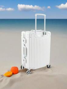 Adjustable Pull Rod, Ergonomic Handle - Durable ABS+PC Hard-Shell Suitcase with TSA Lock, Anti-Theft Alarm, 360-Degree Swivel Wheels, Quiet Travel Essentials, Large Capacity Luggage, Travel Essentials Bag | Adjustable Pull Matage | - 白色 - 查看 4
