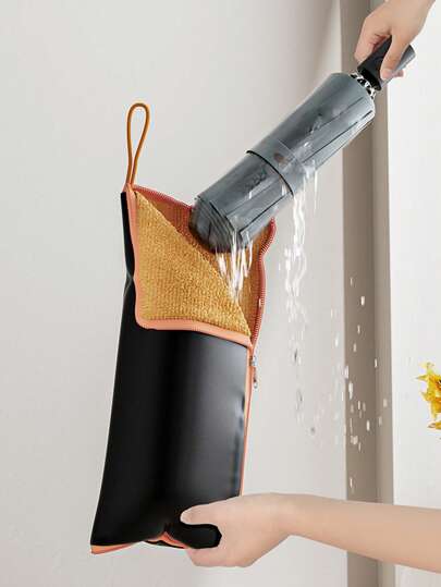 1pc Multi-Functional Absorbent Umbrella Bag, Waterproof Moisture-Absorbing Handheld Umbrella Case, Car/Kids Umbrella Storage Bag, Multi-Purpose Storage Bag, Portable Hanging Camera/Cup Organizer Bag, Machine Washable