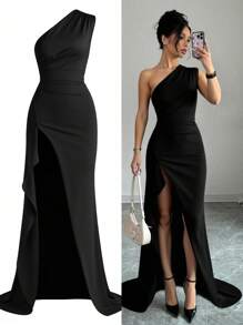 Vestidos Mujer Largos Negros Vestidos Dama Fiesta Elegantes - Negro - Ver 1