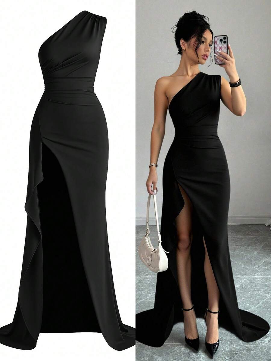 Vestidos Mujer Largos Negros Vestidos Dama Fiesta Elegantes - Negro - Ver 1