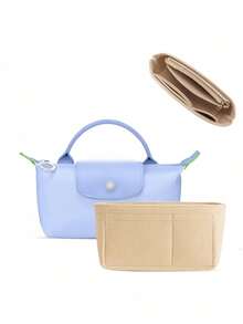 时尚毛毡收纳内胆，适用于迷你手提包/托特包 - 时尚手提包内衬，多口袋设计，轻便易携，拉链隔层收纳内胆，是旅行和日常使用的理想之选，便携式防锈收纳袋 - 彩色 - 查看 5