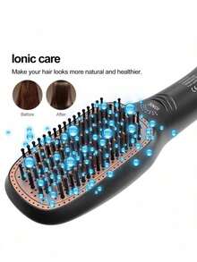 三合一吹风机刷和直发器刷，专业 980W 强力陶瓷电气石离子热风刷，3 种热度/2 种速度设置，一步式吹风机和造型器，适合所有发质 - 英規插(220-240V) - 查看 4