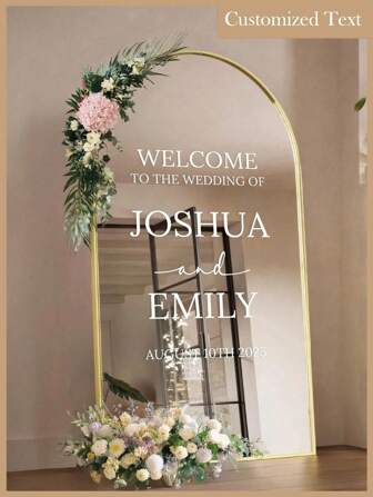 Anpassad spegelklistermärke bröllopsbordslista dekal - bröllopsskyltdekor DIY bröllopsdekaler - bordslista spegeldekal välkommen till bröllopet av spegeldekal - Anpassad spegelbokstäver dekal klistermärke - nygift - bröllopsäktenskapsdekoration / modern bröllopsvälkomstskylt, multifunktionell, hållbar, anpassad, personlig, perfekta presenter till honom, perfekta presenter till henne, pojkvän, mamma, vänner, tesalong, hem, trädgård, kontor, för alla hjärtans dag, för mors dag, för fars dag, för examen, för bröllop, för inflyttningsfest, juldekoration, heminredningspresenter