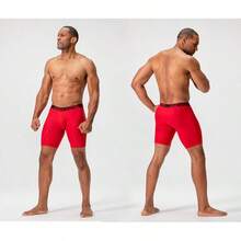 Men's Cool Dry Mesh Boxer Trunks 6-Inch Briefs, 3-Pack - 9-inch_(black / Red / Steel) - View 7