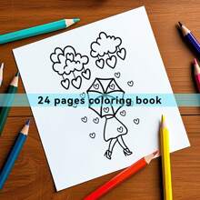 1 libro da colorare rilassante - 24 pagine spesse, immagini interessanti, rilassati, riscalda la tua vita, un libro da colorare artistico per adulti per ridurre lo stress, regalo per la festa della mamma, forniture scolastiche