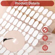 600 PCS False Tip Double Sided Adhesive Tapes, White Pre-Cut Nail Display Strips Press On Adhesive Tabs Nail Art Glue Stickers Nails Art Holder Nails Display Book - 1 - 查看 8