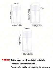 زجاجة سفر قابلة لإعادة التعبئة بنمط قلب وردي شفاف من البولي إيثيلين تيريفثالات (بي إي تي)، موزع مزيل المكياج، زجاجة موزعة بسعة 100 مل/200 مل مع مضخة محمولة للاستخدام في إزالة طلاء الأظافر والمنعش والمكياج، تصميم قبة، غسل باليد فقط، قابلة لإعادة الاستخدام، زجاجة مزيل المكياج (القياس اليدوي، خطأ 2 سم طبيعي، الملليلتر دقيق)، مستلزمات السفر، عطلة، زجاجات السفر