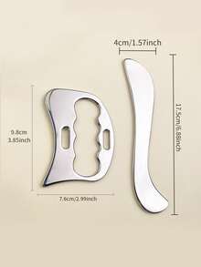 1 件/2 件不锈钢刮痧工具套装、身体按摩工具、全身肌肉刮痧按摩器、物理皮肤按摩放松装置、男女通用、刮痧、淋巴引流、橘皮组织、背部抓挠器、学校、返校、旅行、旅行必需品、家居必需品、水疗、按摩工具、按摩、按摩器、水疗 - 銀色 - 查看 11