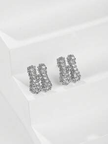 1 对泡泡首字母耳钉精致泡泡方晶锆石 26 个字母 A-Z 个性化名字耳钉情人节珠宝生日礼物适合女士和女孩 - 耳環 - 查看 39