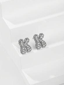 1 对泡泡首字母耳钉精致泡泡方晶锆石 26 个字母 A-Z 个性化名字耳钉情人节珠宝生日礼物适合女士和女孩 - 耳環 - 查看 50