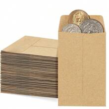 100/200个信封空白牛皮纸棕色种子袋种子袋储物袋，圣诞节情人节