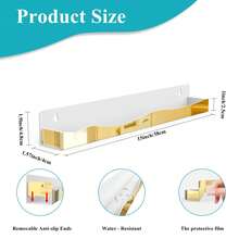 15-Inch 6-Piece Acrylic Floating Nail Polish Rack, Mirror Silver Color, Suitable For Salons, Retailers, Home - Children's Bookshelf, Tattoo Ink, Essential Oils, Spice Rack Display - Gold - View 3
