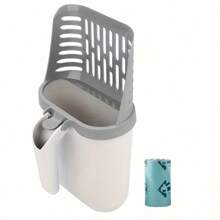 1pc Cat Litter Scoop With Integrated Waste Bag Dispenser, Made Of Durable PP Material, Deep Scoop Design, High Cleaning Efficiency, Suitable For All Cat Breeds - Tool For Maintaining Pet Litter Boxes. - Multicolor - View 10