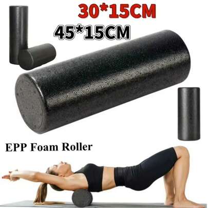 1pc 30/45/60cm Pilates Foam Roller Black Yoga Foam Roller Pilates Exercise Fitness Equipment Massage Roller Body For Women/Men