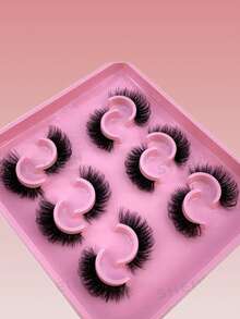 6 pares de pestañas de gato que son realistas y desordenadas, pestañas postizas de visón artificial que son naturales y largas, pestañas que son largas y delgadas, pestañas postizas que son suaves y gruesas, tiras de pestañas, pestañas, pestañas postizas