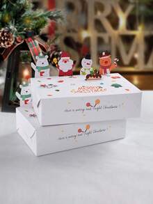 10pcs/20pcs Christmas Cute Critter Cubic Party Gift Box Christmas Candy Folding Gift Carton For Christmas Party, Christmas, Santa Sleigh Gifts, Party Supplies Christmas Surprise Gift Box Back To School, Back To School Supplies - Multicolor - View 2