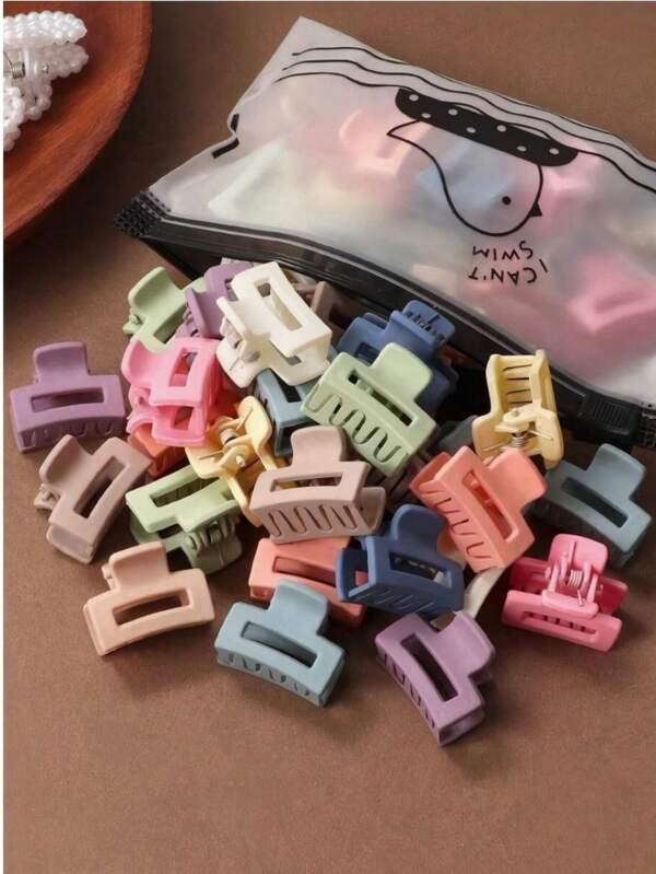 20pcs Mini Decorative Hair Claw Clips, Non-Slip And Sturdy Hair Accessories, Used For Face Washing, Bathing, Skin Care Use, Suitable For Daily Commuting, Bedroom, Office, Travel, Business Trip, Bathroom Wearing, Home Decoration, Bathroom Accessories, Random Colors.