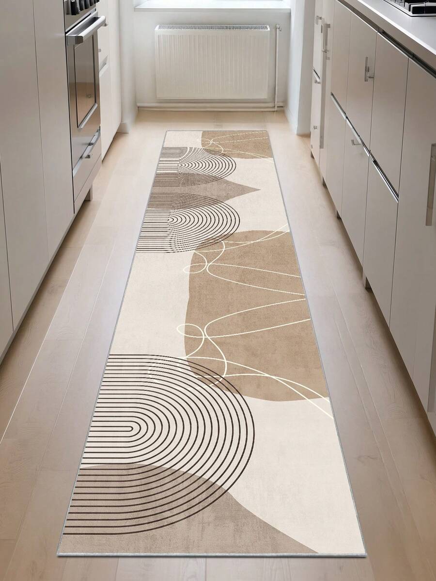 1pc Brown Contemporary Minimalist Style Crystal Velvet Carpet, 850g/M², Rectangular, Non-Slip Washable, Suitable For Home Decor, Living Room, Kitchen, Dining Room, Office, All Season