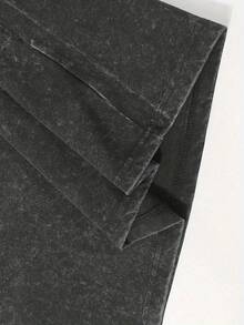 Cerveza Modelo 1925  Fighting Spirit Men Portrait Print Short Sleeve T-Shirt Washed T-Shirt Men's Graphic Tees, Street - Style Vintage Washed T - Shirts, 230G Cotton T - Shirts, 100% Pure Cotton, Unisex Graphic Tees  Halloween Back To School  Hoodie Shirts - 黑色 - 查看 5