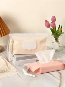 2 件婴儿便携式尿布袋、纸巾袋、婴儿湿巾分配器、可再填充湿巾架、可重复使用湿巾袋 - 彩色 - 查看 1