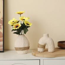 1/3 piezas Juego de jarrones de cerámica vintage rústica en beige - Perfecto para cañas, ideal para bodas y decoración del hogar, adecuado para sala de estar, dormitorio y decoración central de mesa de café, decoración de habitación, jarrón de flores, jarrón de vidrio