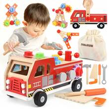 Vanplay 47-teiliges Werkzeugset aus Holz für Kleinkinder im Alter von 2–4 Jahren – Montessori-Rollenspiel-Bauspielzeug, Geburtstags- oder Weihnachtsgeschenk für Jungen und Mädchen