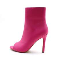 Womens Peep Toe Stiletto Booties Side Zipper High Heel Open Toe Ankle Boots CHARLIE-212 - MÀU ĐỎ FUCHSIA - Xem 6