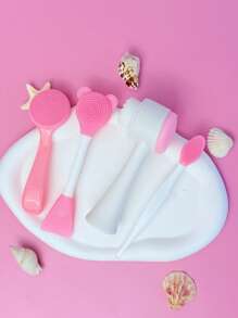 Juego de 4 piezas de cepillos faciales de silicona multifuncionales, cepillo facial exfoliante de doble cabeza de silicona, cepillo de doble cara, cepillo facial reutilizable, cepillo facial manual, adecuado para el cuidado y el masaje facial, cepillo exfoliante de silicona manual para eliminar los residuos de maquillaje, los puntos negros, el masaje facial y la limpieza profunda de la piel