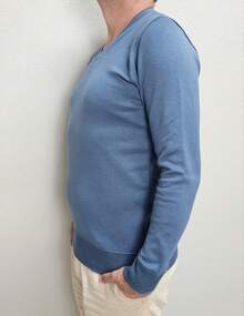 Men's Cold Weather Blouse | Men's Knit Sweater | Winter Knit Wool Pullover Long Sleeve V-Neck - 深藍色 - 查看 8
