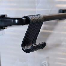 wuyun 1 pieza Toallero sin taladro, estante para zapatos montado en la pared, estante de almacenamiento de barra única, estante de almacenamiento de toallas, estante de almacenamiento de zapatos, toallero simple, toallero de plástico, toallero de barra única - Negro - Ver 4