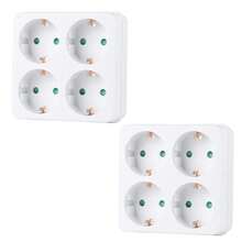 CILIA 1/2 Pcs Surface Schuko Base With 4 Outlets, 250V/16A, White, Portable For Home ,Office And College Use - 歐規F型插(220-240V) - 查看 11