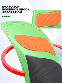 1双男女通用黑色舒适足弓支撑运动鞋垫，U型后跟垫，透气吸湿减震全长鞋垫，适用于运动鞋、休闲鞋、白色男女鞋 - 黑色 - 查看 4