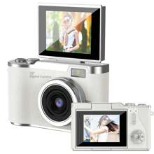 Fotocamera digitale, fotocamera ad alta definizione adatta per fotografia, registrazione video, messa a fuoco automatica, fotocamera ad alta risoluzione, anti-shake, zoom digitale 8x e fotocamere digitali, adatta come regalo di compleanno, Capodanno e Natale per principianti adulti