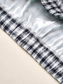 4pcs/Pack Men's Breathable Elastic Waist Plaid Print Boxer Shorts, Loose Fit Casual Underwear