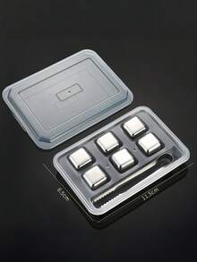 Customized 304 Stainless Steel Reusable Ice Cubes For Fast Cooling Wine And Whiskey, Bar Cocktail Whiskey Beer Beverage Ice Stones Gift Set. Engraved Whiskey Stone Set, Gifts For Him, Home Bar Supplies, Drink Stones, Gifts For Drinkers, Christmas Gifts For Him, Gift For Father,Wedding Essentials - Silver - View 15