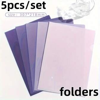 10pcs A4 Shaped Folders - Gradient Purple To Pink Waterproof PP Plastic File Folders, Thickened Office Organizer With Single Page Storage, 21.79x30.73 Cm For Home & Office Use, File Organizer For Desk, Document Storage, Sleek Storage, Sturdy Construction, Document Holders, Corporate Use